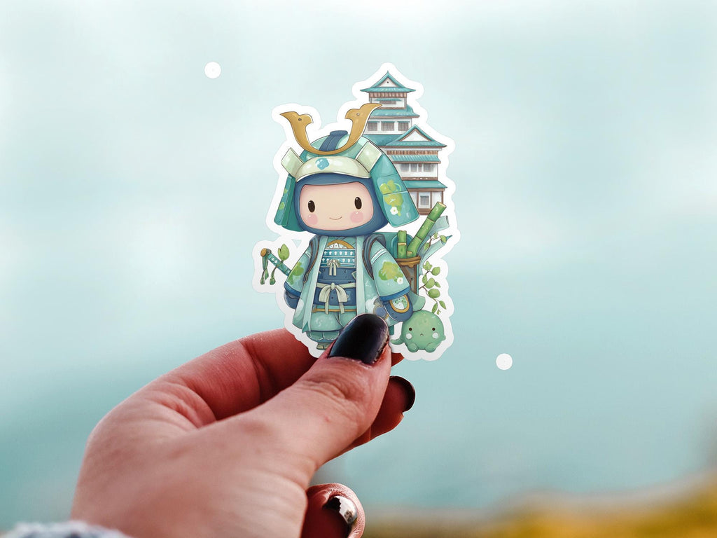 Samurai Cute  Sticker Kawaii Japanese, Kiss-Cut Vinyl Decals, Waterproof Stickers for Laptop & Tumbler, Cute Vinyl Decal Stickers
