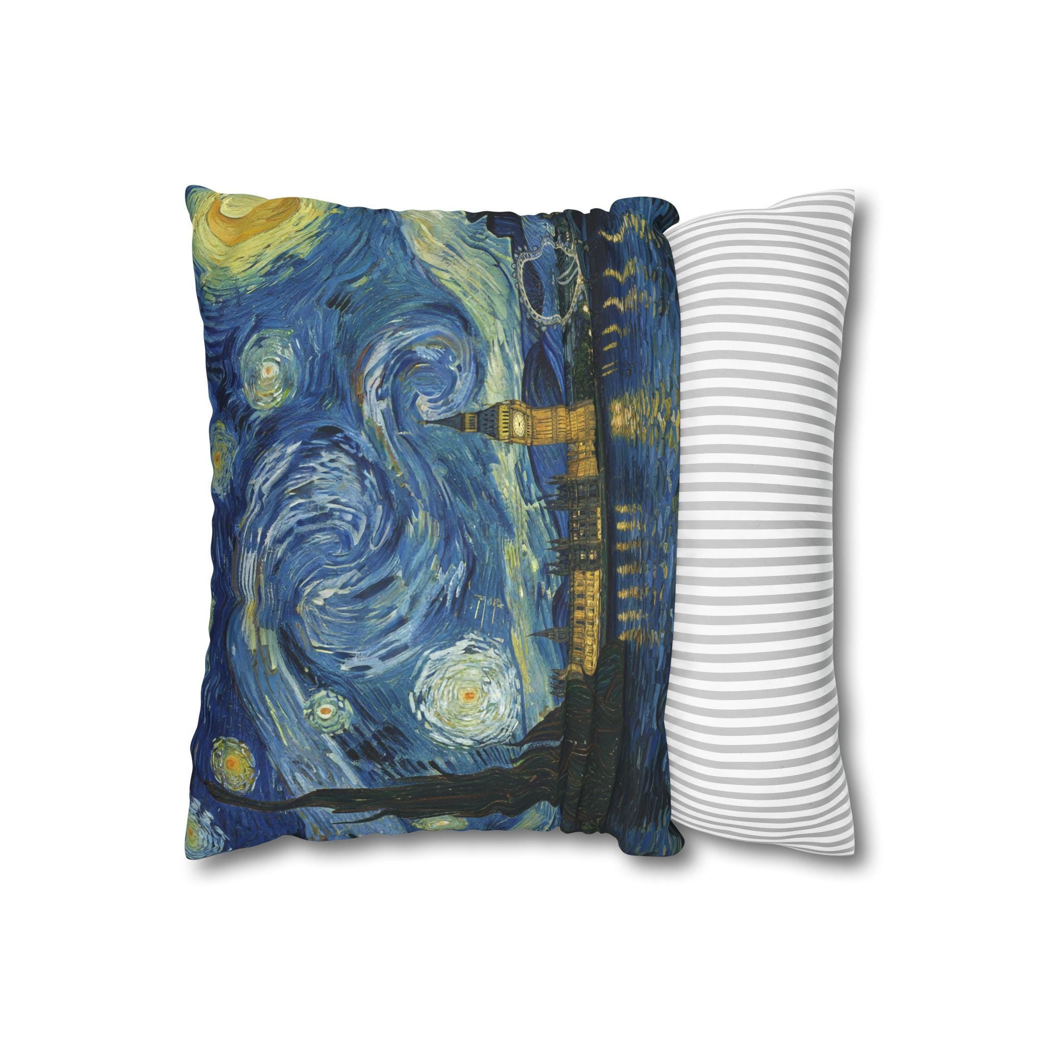 London England Pillowcase Starry Night, Van Gogh Throw Pillow Canvas Home Decor Gift