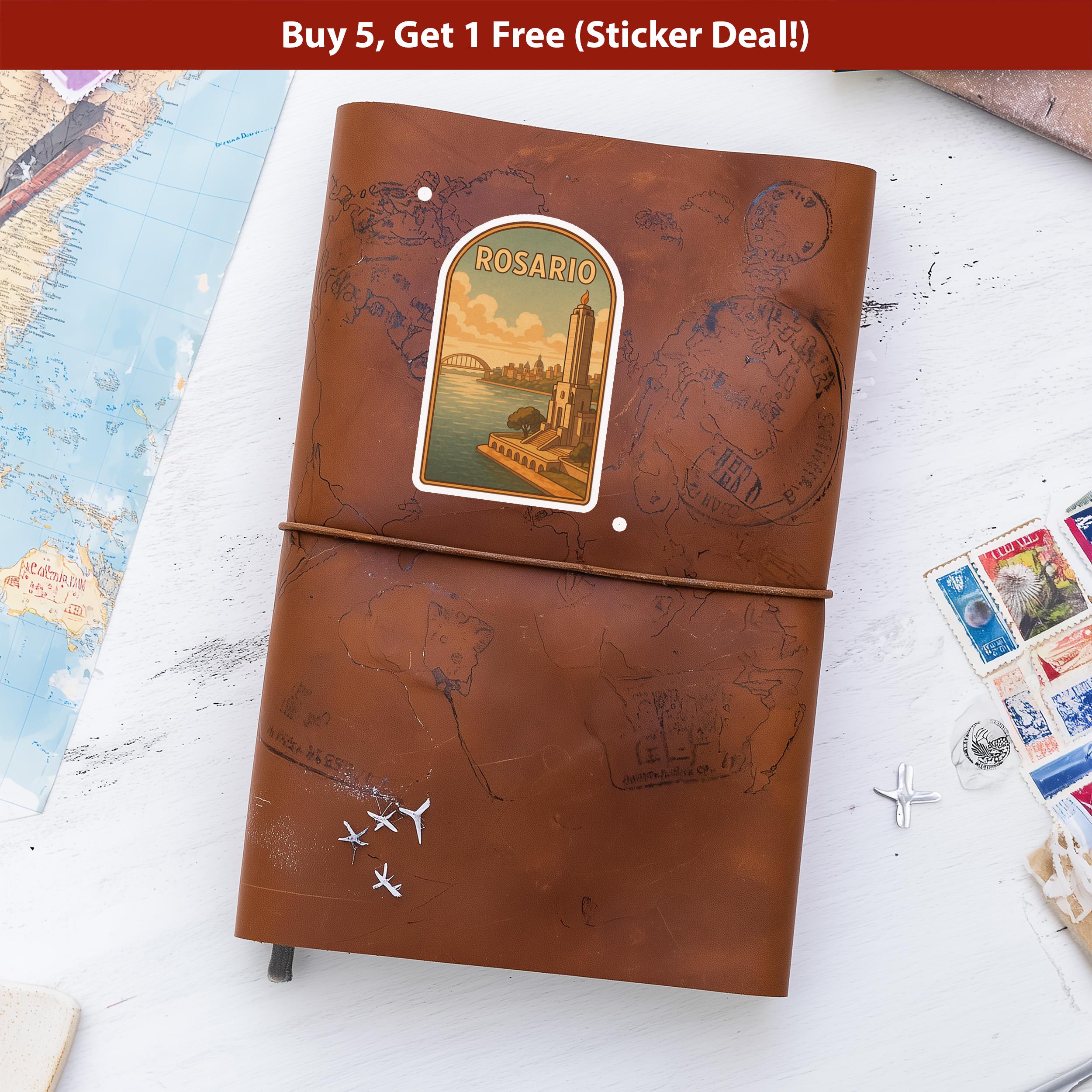 Rosario Argentina Sticker, Vintage City Vinyl Decal, Retro Travel Lover Collection, Journal Scrapbook