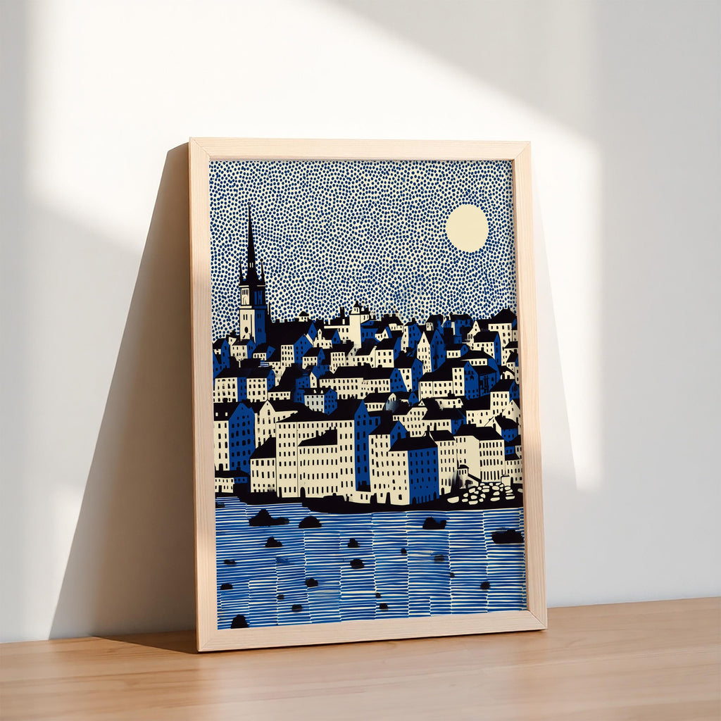 Stockholm Wall Art Print, Pop Art Modern Sweden Poster Travel Gift Canvas