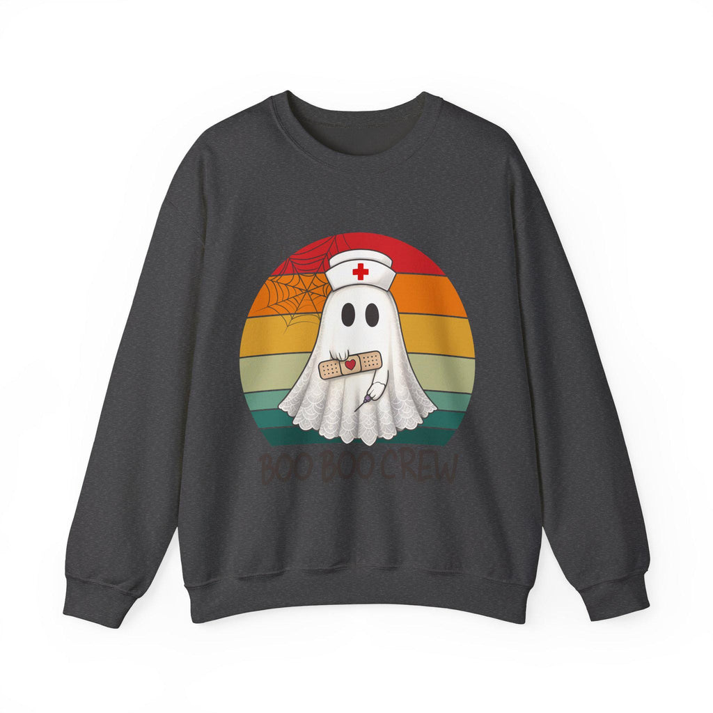 Boo Boo Crew Nurse retro Halloween Sweatshirt, Halloween Gift for Nurse Sweater, Nurse Spooky , Nurse Halloween Boo Boo Crew