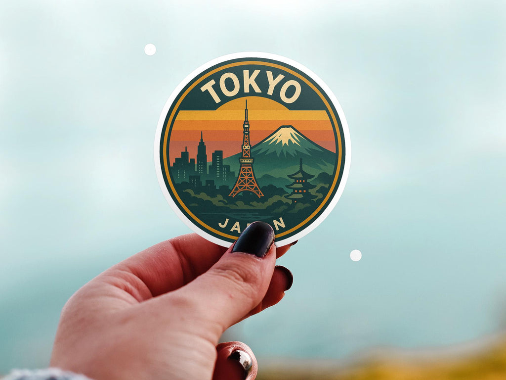 Tokyo City Vinyl Sticker: Retro Japan Travel Decal