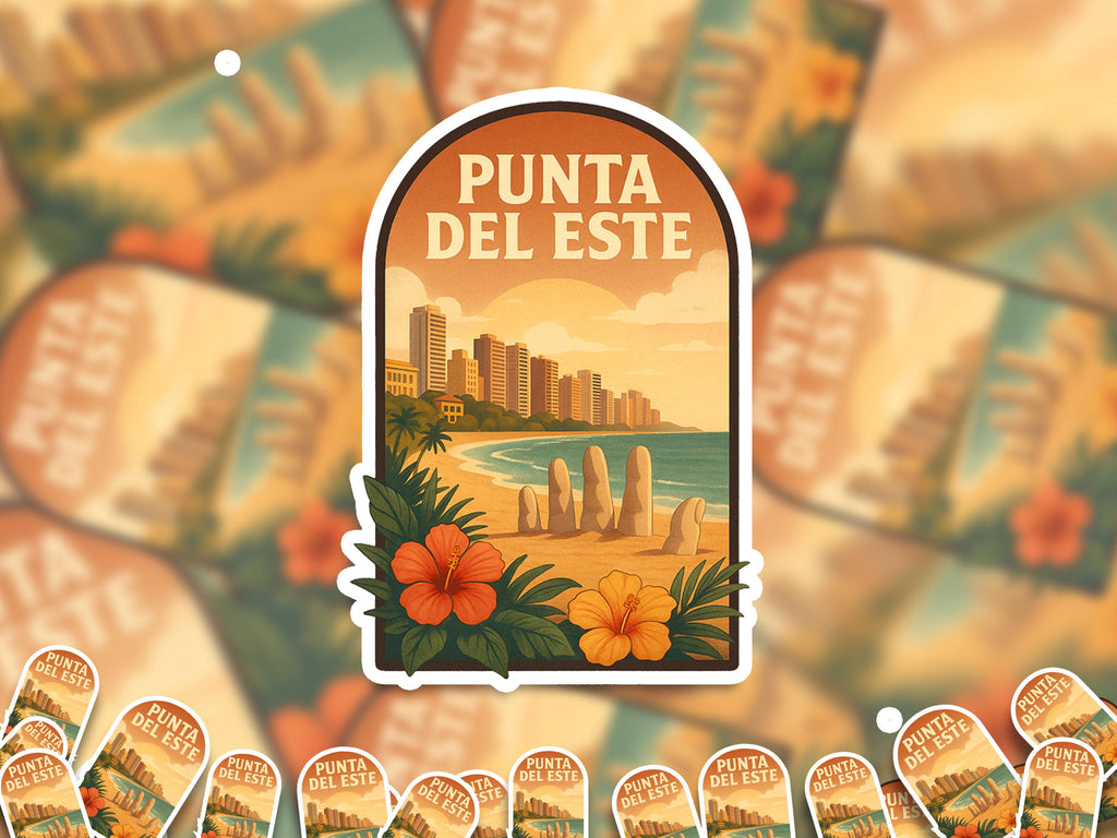 Punta del Este Uruguay Sticker, Vintage City Vinyl Decal, Retro Travel Lover Collection, Journal Scrapbook