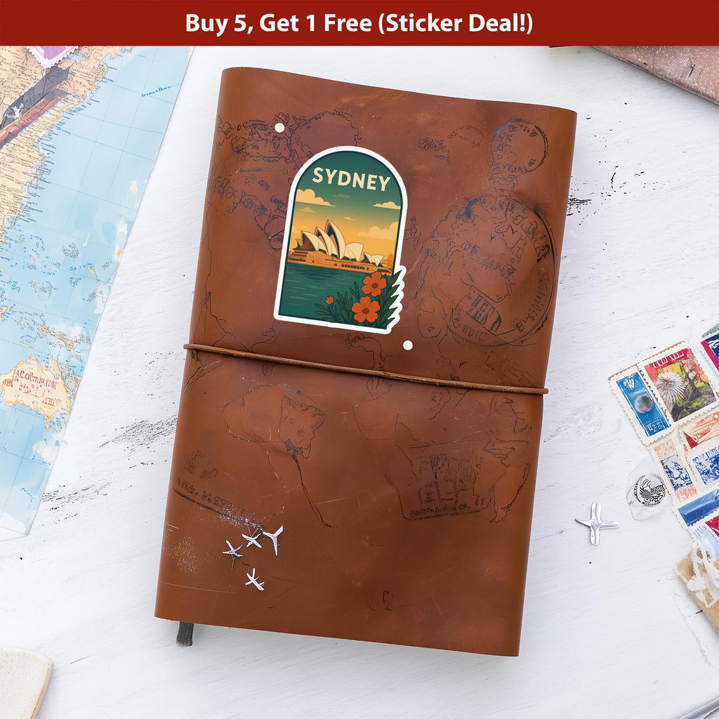 Sydney Sticker Australia, Vintage City Vinyl Decal, Retro Travel Lover Collection, Journal Scrapbook