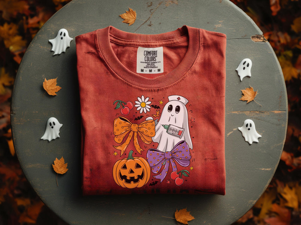 Retro Halloween Nurse Sweatshirt, cute ghost Nurse Shirt, Medical Halloween Shirt, Cute Nurse Gift for nurse,  Spooky hallowen