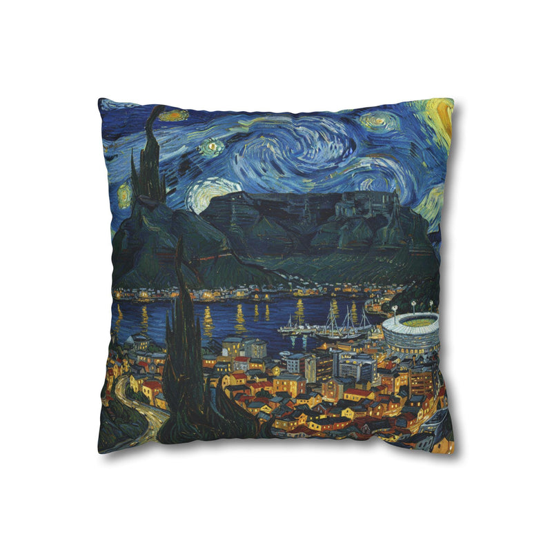 Cape Town South Africa Pillowcase Starry Night, Van Gogh Throw Pillow Canvas Home Decor Gift