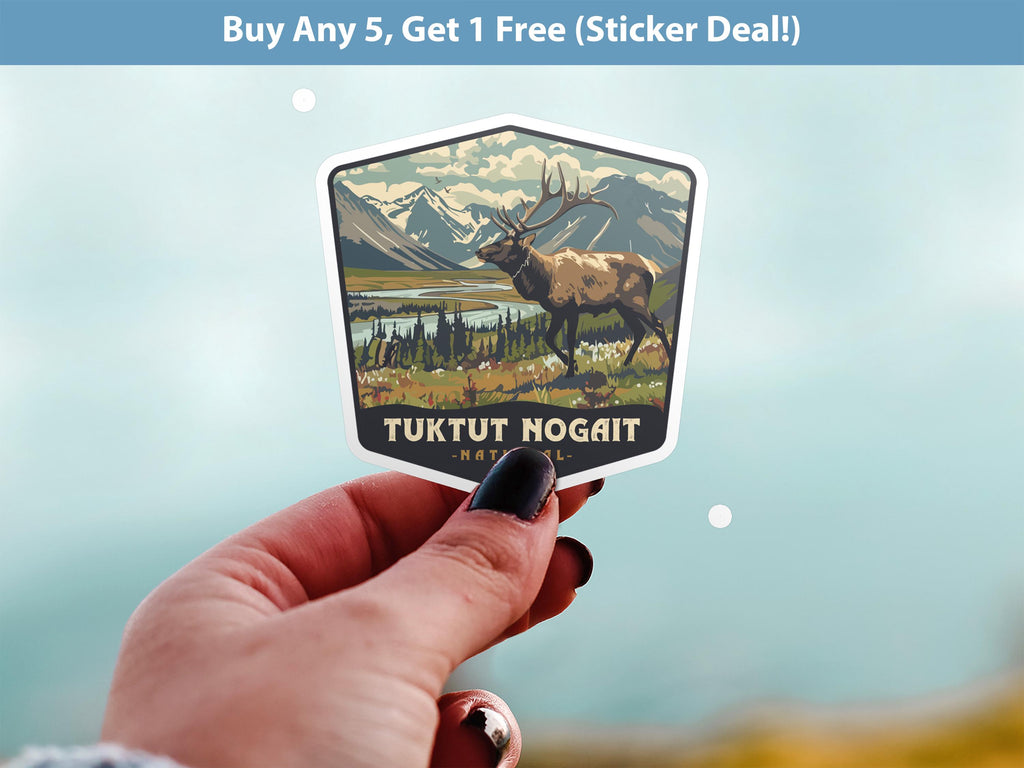 Tuktut Nogait National Park Sticker, Vinyl Canada Northwest Territories, Retro Water Bottle Decal Hiking