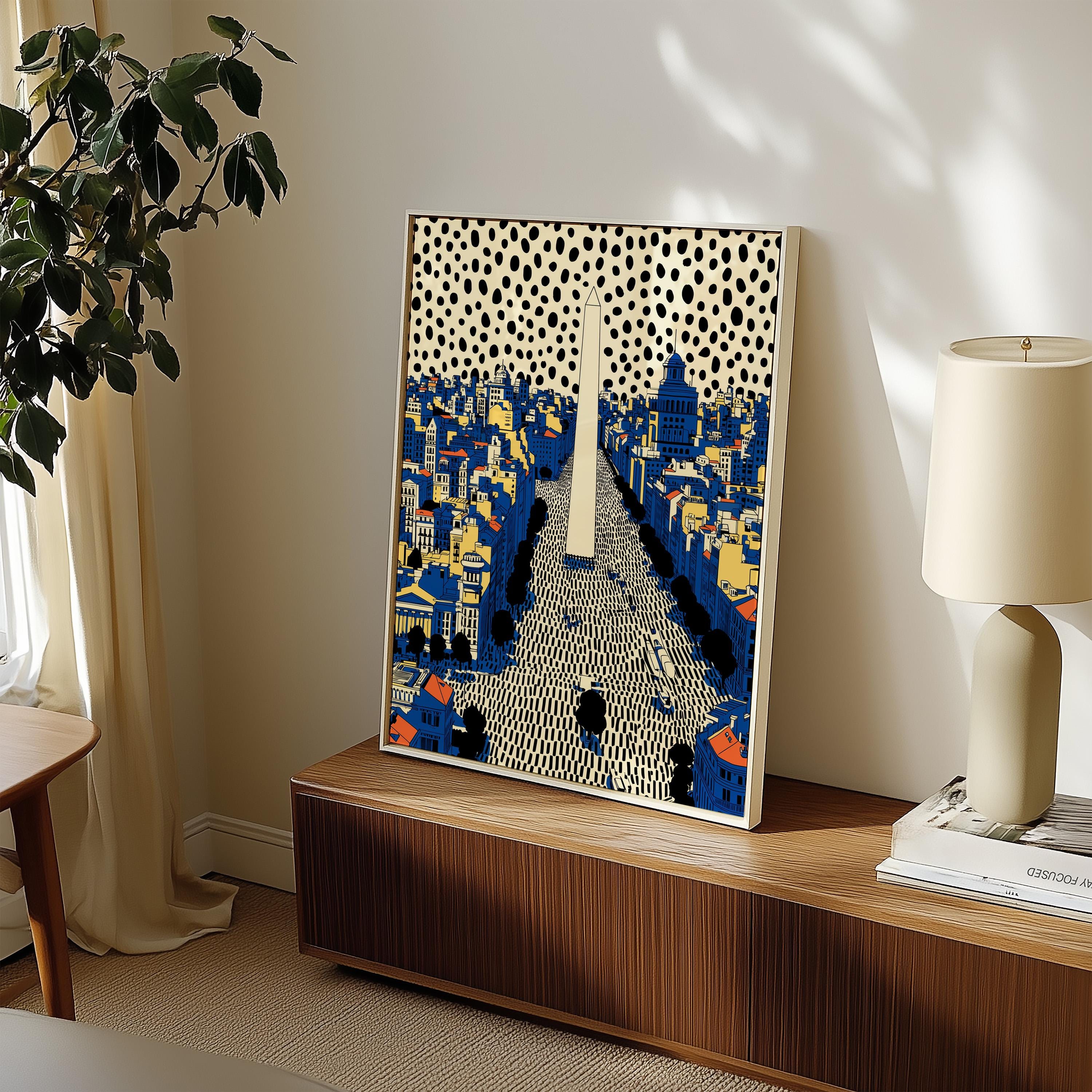 Buenos Aires Argentina Wall Art Print, Pop Art Modern Poster Travel gift