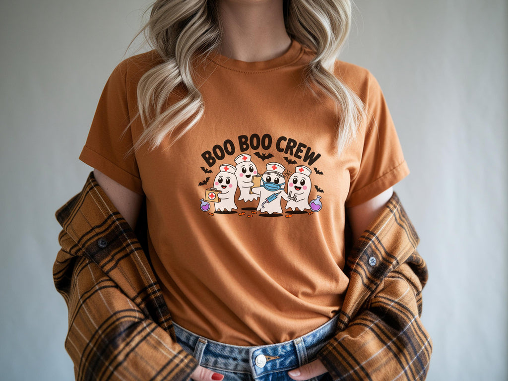 Cute Boo Boo Crew Halloween Nurse Sweatshirt, Medical crew Cute Ghost Shirt, Funny Fall Spooky Season Gift for Nurse or Healthcare Worker