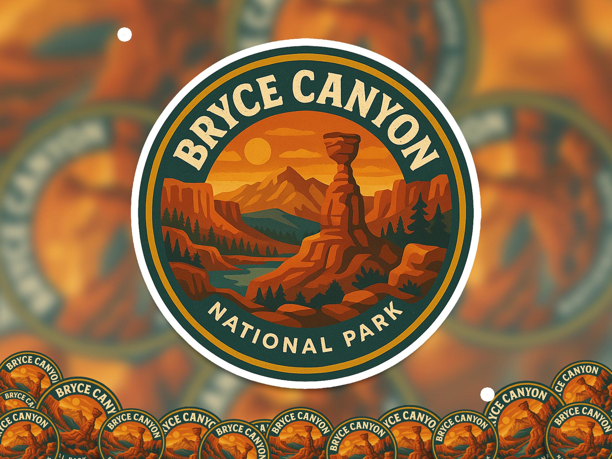 Bryce Canyon National Park Sticker, Retro Vinyl Waterproof Decal, Vintage USA Travel Collection