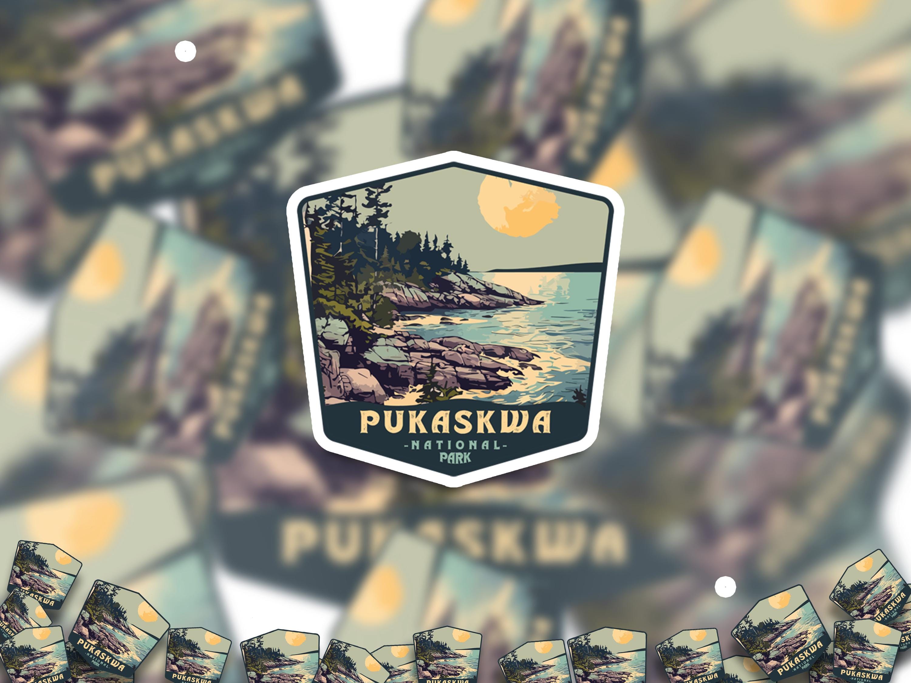 Pukaskwa National Park Sticker, Vinyl Canada Ontario, Retro Water Bottle Decal Hiking