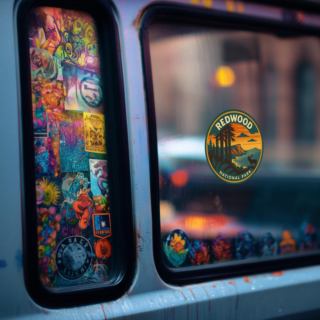 Redwood National Park Car Sticker, Retro Vinyl Decal Bumper Sticker, Vintage Waterproof Camping