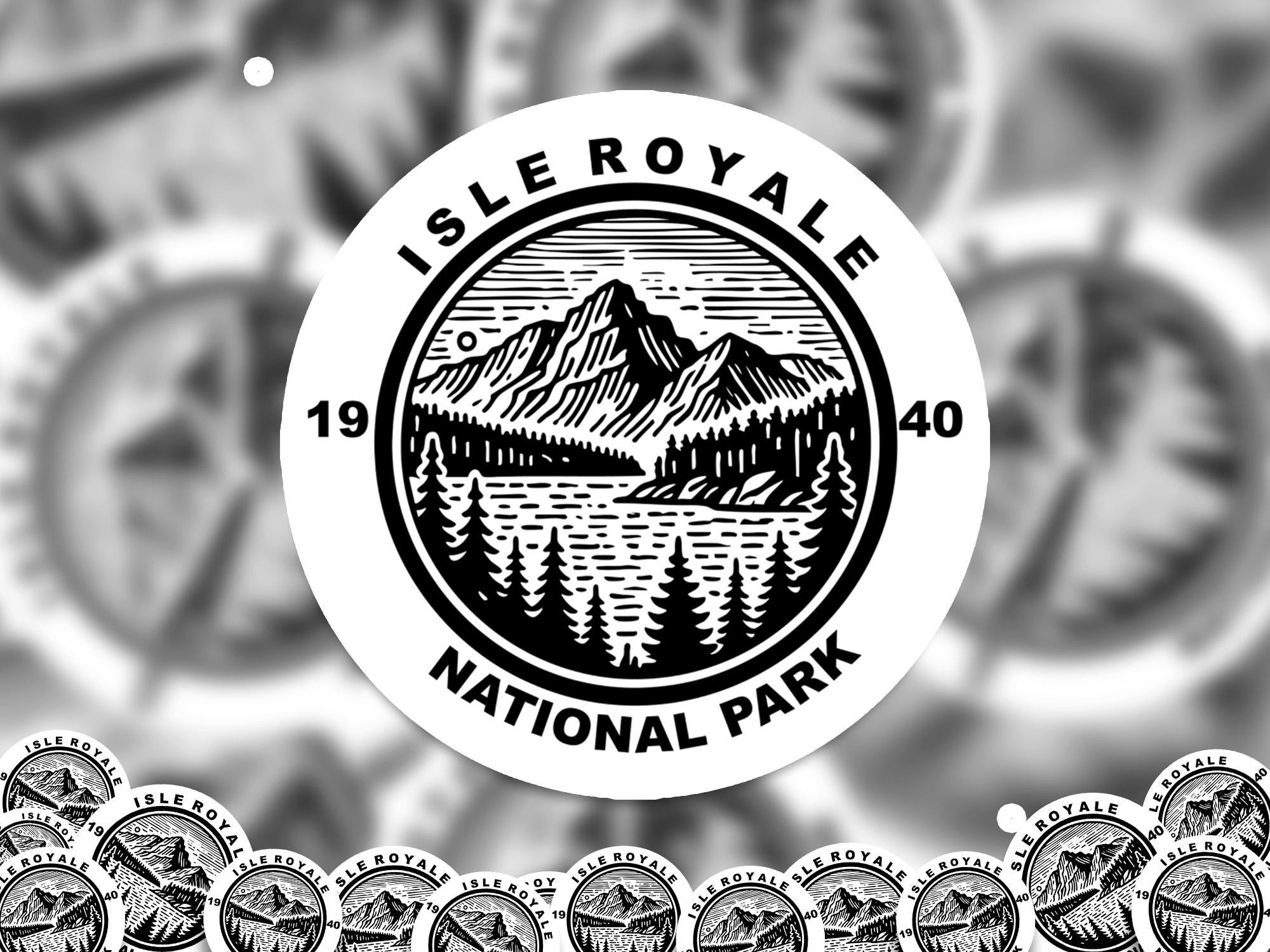 Isle Royale National Park Sticker, Kiss-Cut Vinyl, Waterproof USA Decal Badge Collection