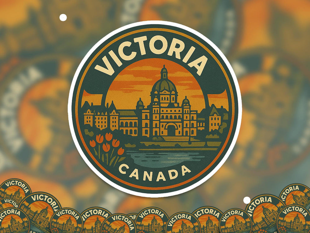Victoria Canada Kiss-Cut Vinyl, Waterproof Decal, Retro Travel Lover Collection