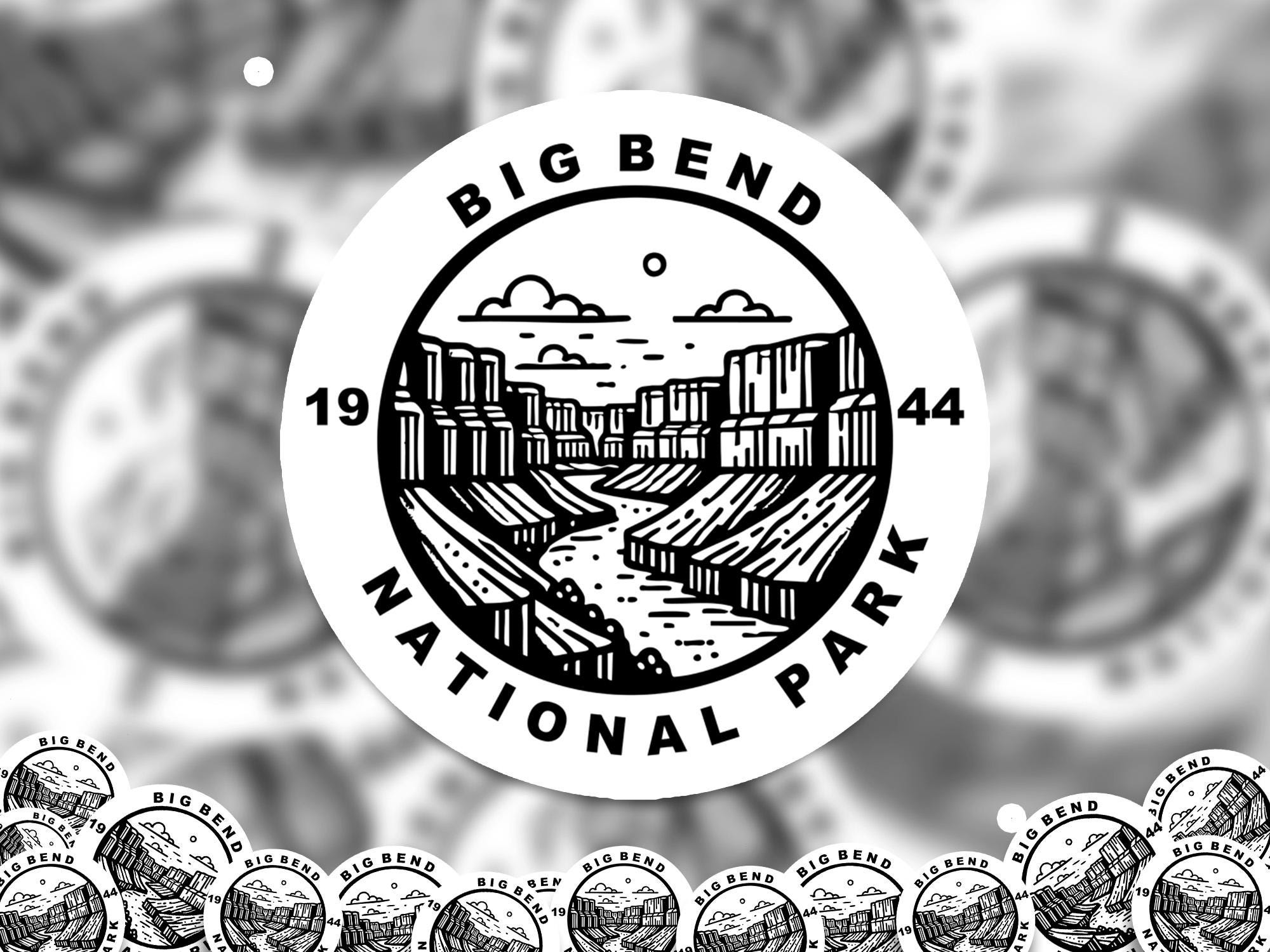 Big Bend National Park Sticker, Kiss-Cut Vinyl, Waterproof USA Decal Badge Collection