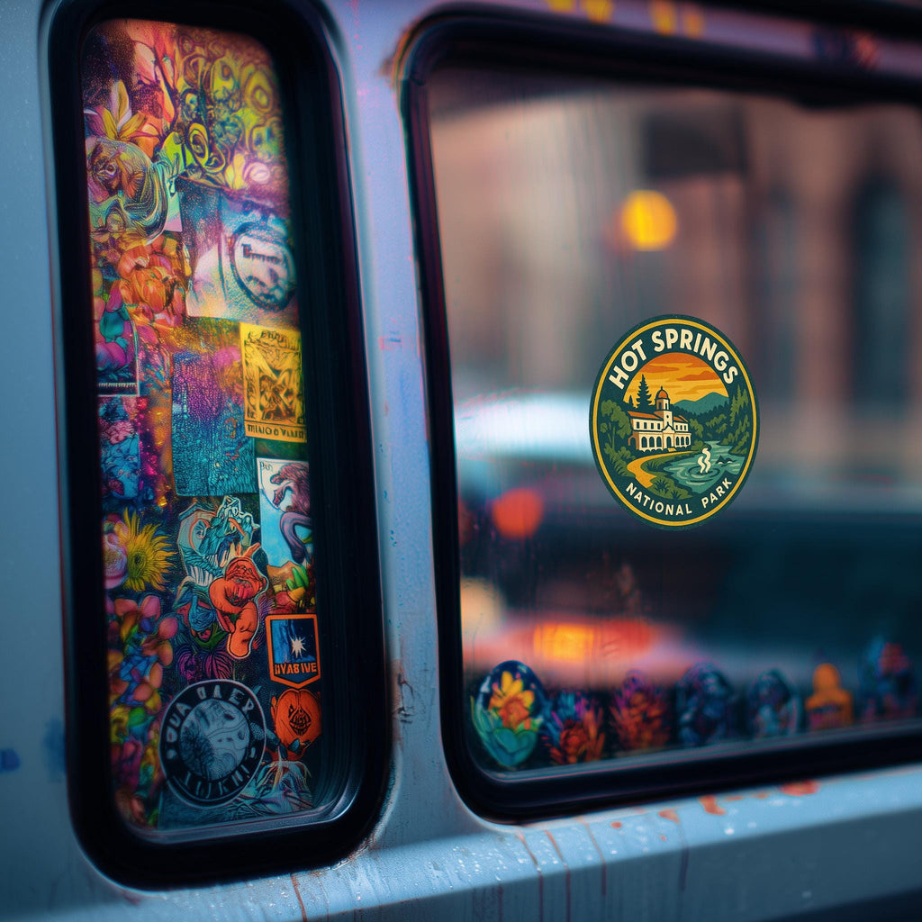 Hot Springs National Park Car Sticker, Retro Vinyl Decal Bumper Sticker, Vintage Waterproof Camping