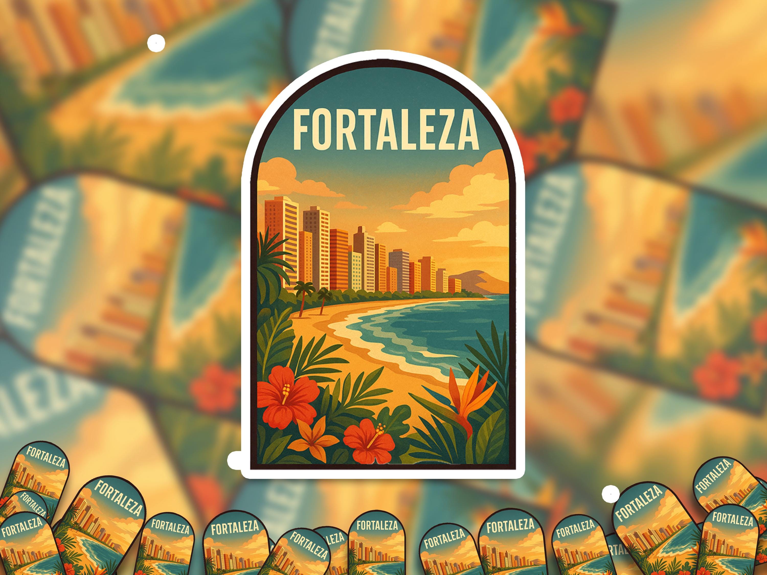 Fortaleza Brazil Sticker, Vintage City Vinyl Decal, Retro Travel Lover Collection, Journal Scrapbook
