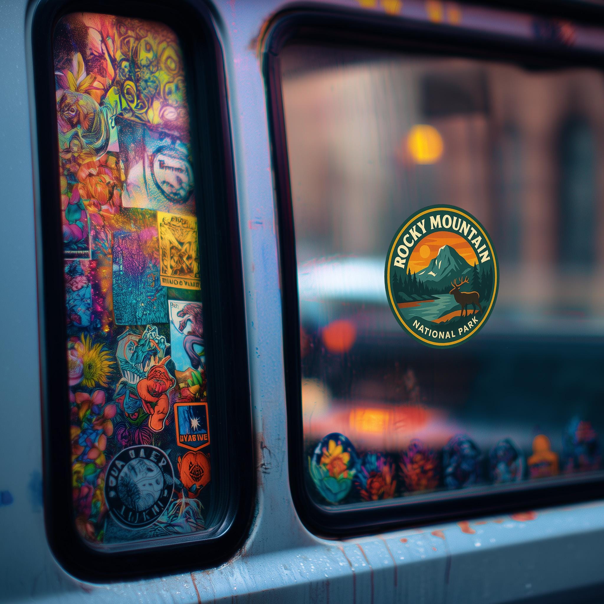 Rocky Mountain National Park Car Sticker, Retro Vinyl Decal Bumper Sticker, Vintage Waterproof Camping