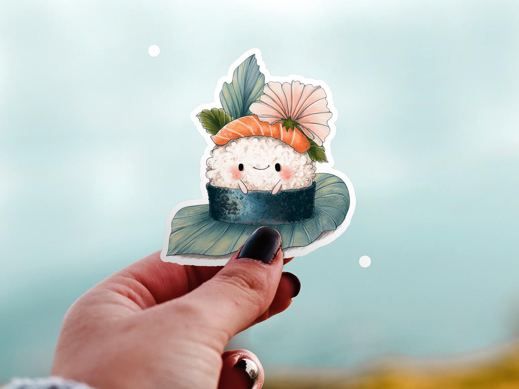 Kawaii Sushi Maki Sticker: Waterproof Vinyl Decal for Laptop & Tumbler