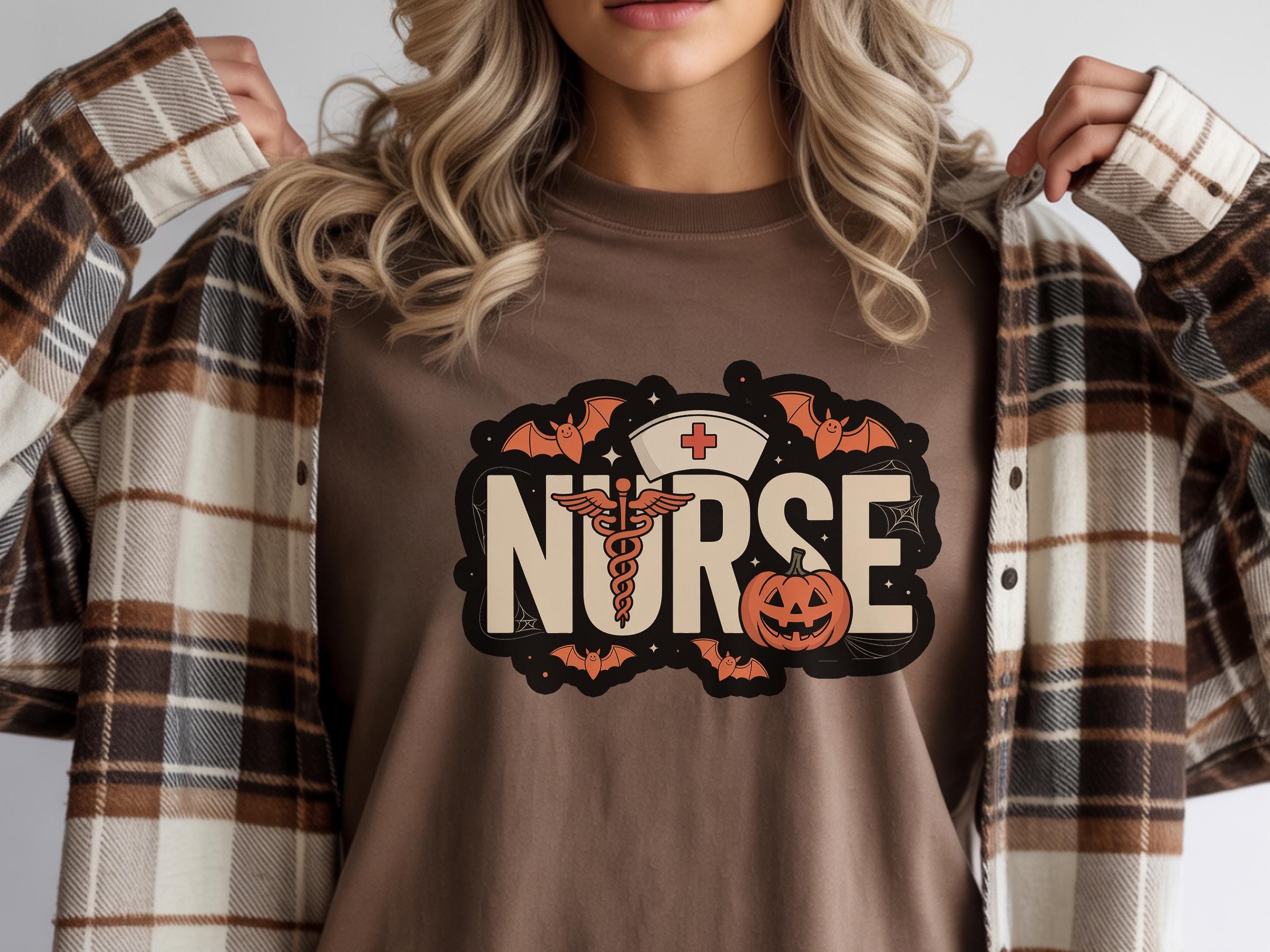 Nurse Halloween Sweatshirt, Gift for Nurse, Medical Professional, Spooky Ghost Nurse tshirt, Halloween Hoodie, Nurse Costume Gift
