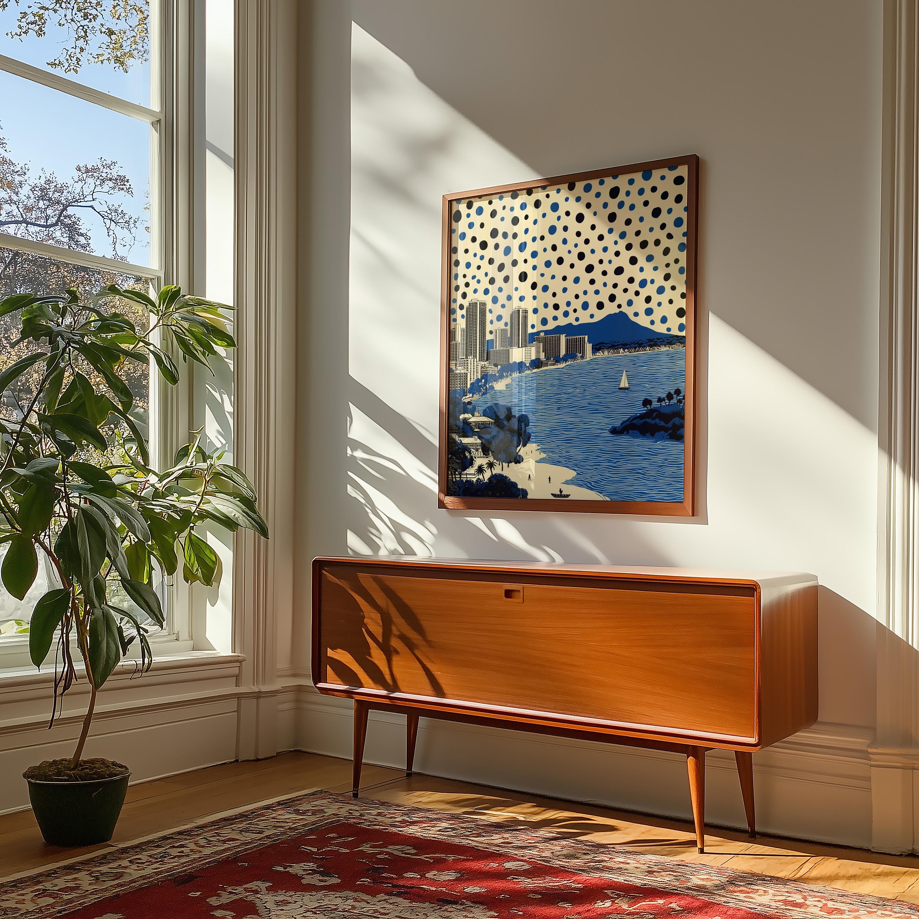 Honolulu Hawaii Wall Art Print, Pop Art Modern Poster Travel gift