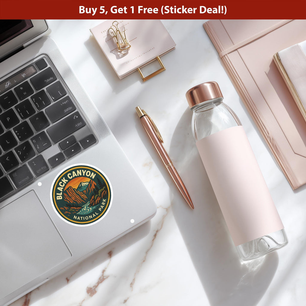 Black Canyon National Park Sticker, Retro Vinyl Waterproof Decal, Vintage USA Travel Collection