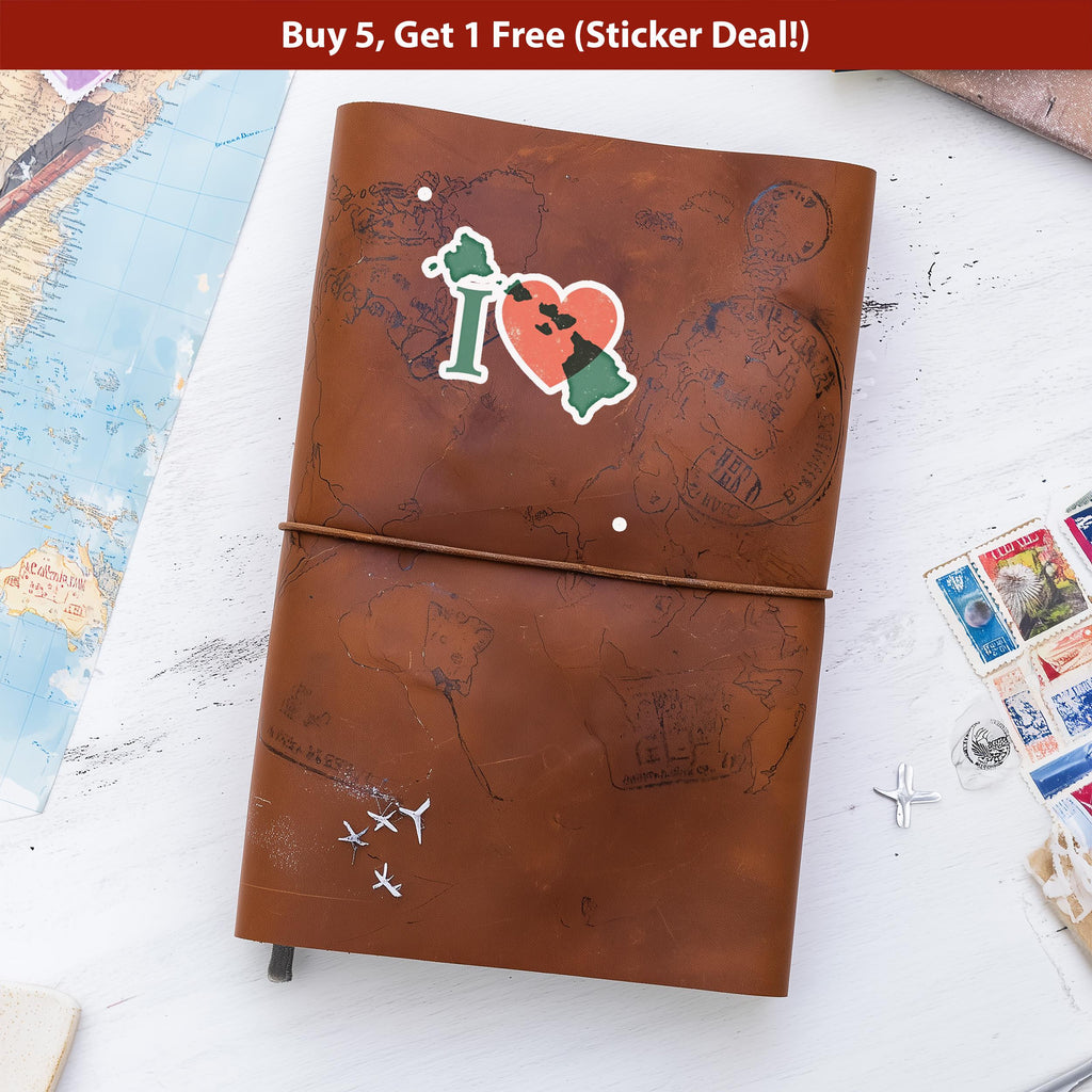 I love Hawaii Sticker, Vintage US States Vinyl Decal, Waterproof Decal, Retro Travel Collection