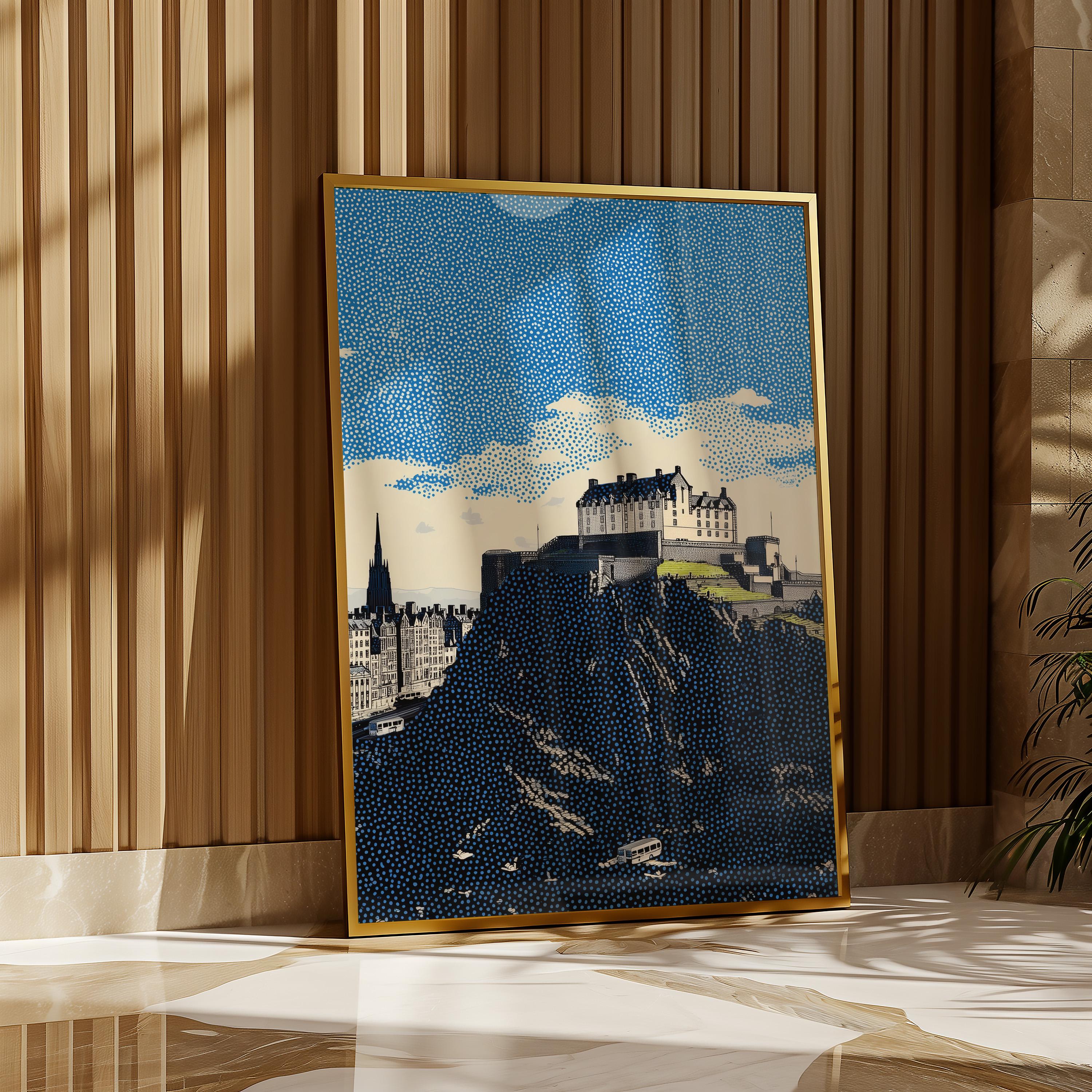 Edinburgh Scotland Wall Art Print, Pop Art Modern Large Size Poster Travel Gift Canvas