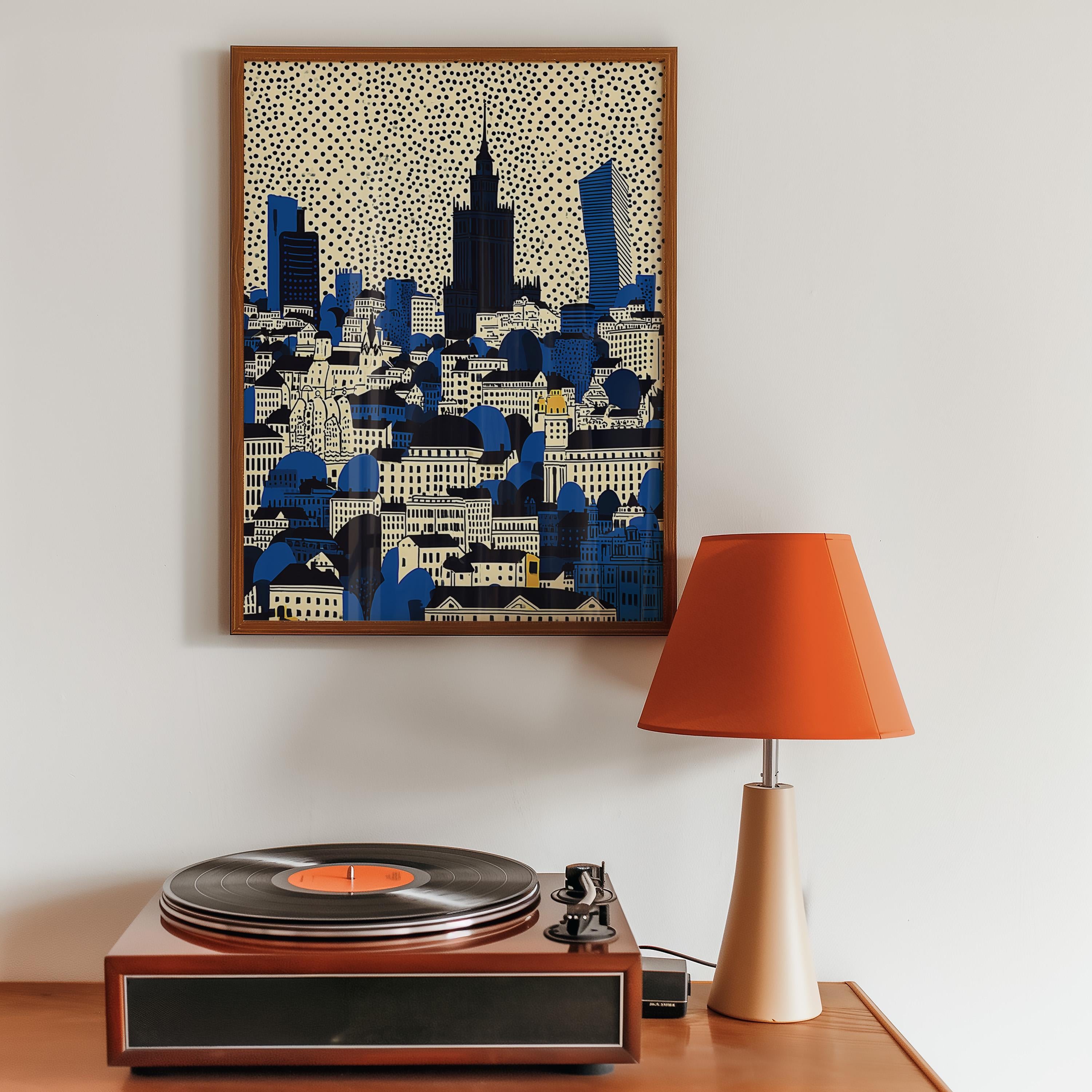 Warsaw Poland Wall Art Print, Pop Art Modern Large Size Poster Travel Gift Canvas