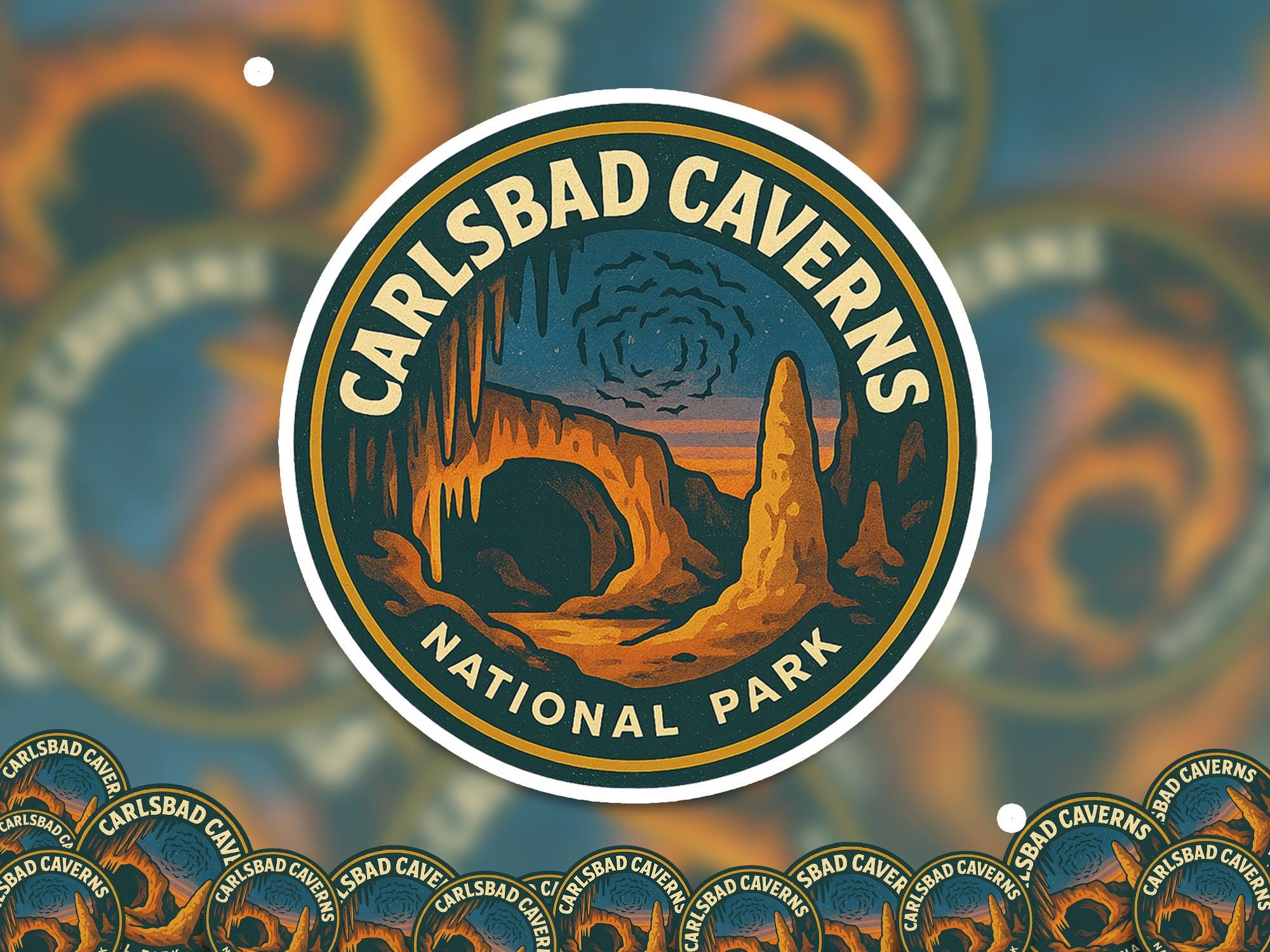 Carlsbad Caverns National Park Sticker, Retro Vinyl Waterproof Decal, Vintage USA Travel Collection