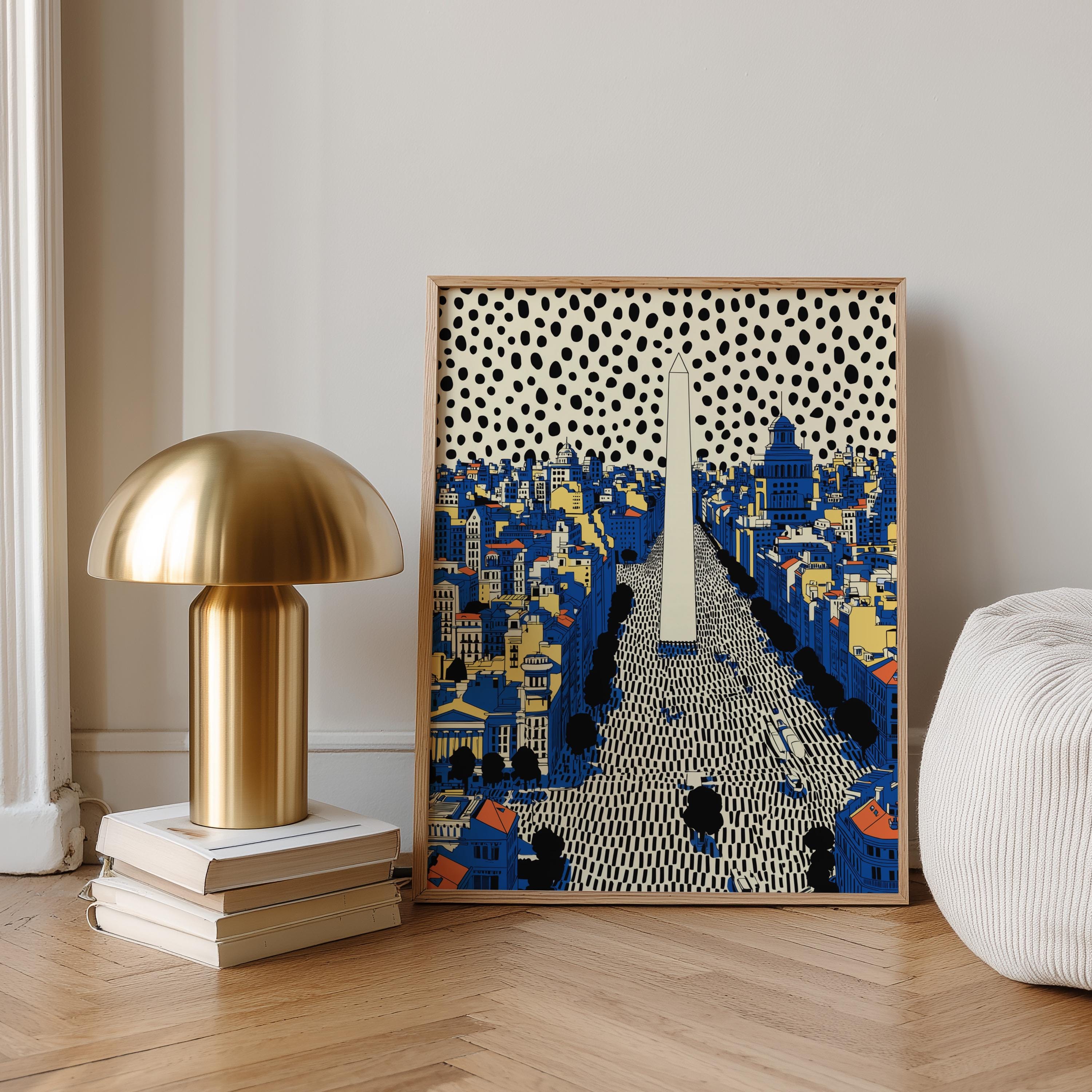 Buenos Aires Argentina Wall Art Print, Pop Art Modern Poster Travel gift