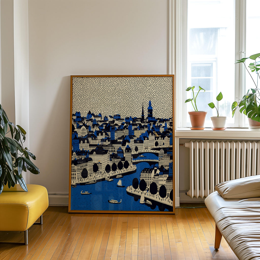 Copenhagen Denmark Wall Art Print, Pop Art Modern Poster Travel Gift Canvas