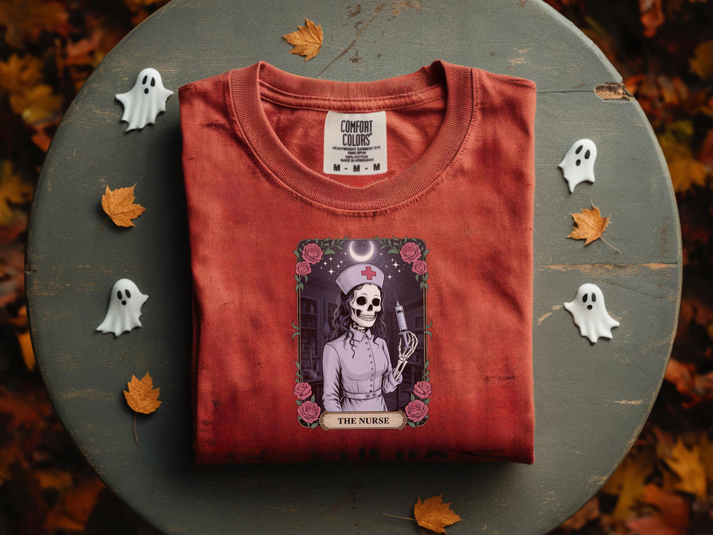 Gothic Nurse Skeleton Halloween Sweatshirt, Medical Fall spooky retro Sweatshirt, Gift for Nurse, Spooky Aesthetic RN Tee