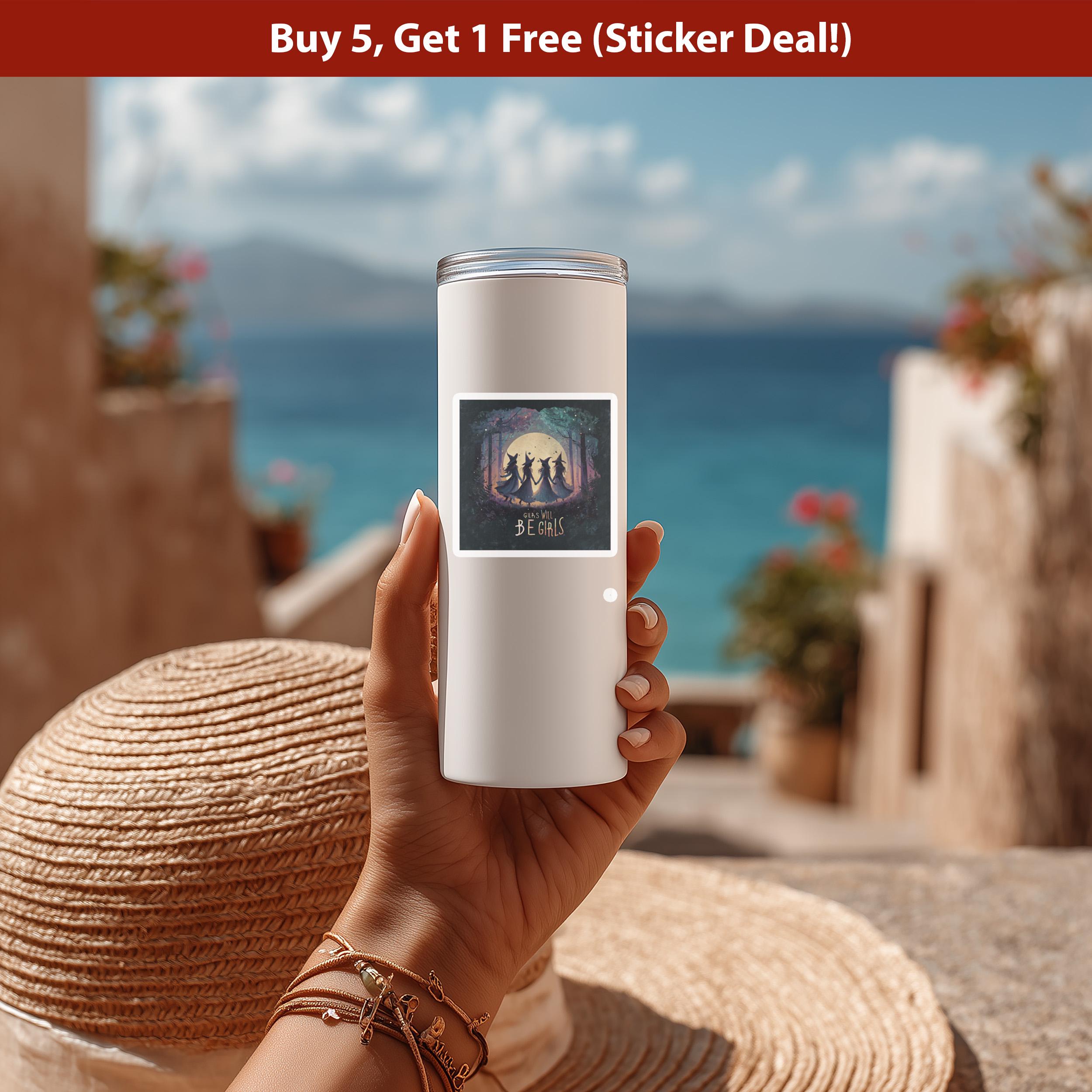 Girls Will be Girls Coven Sticker, Aurora Witch Vinyl Decal, waterproof Feminist kindle