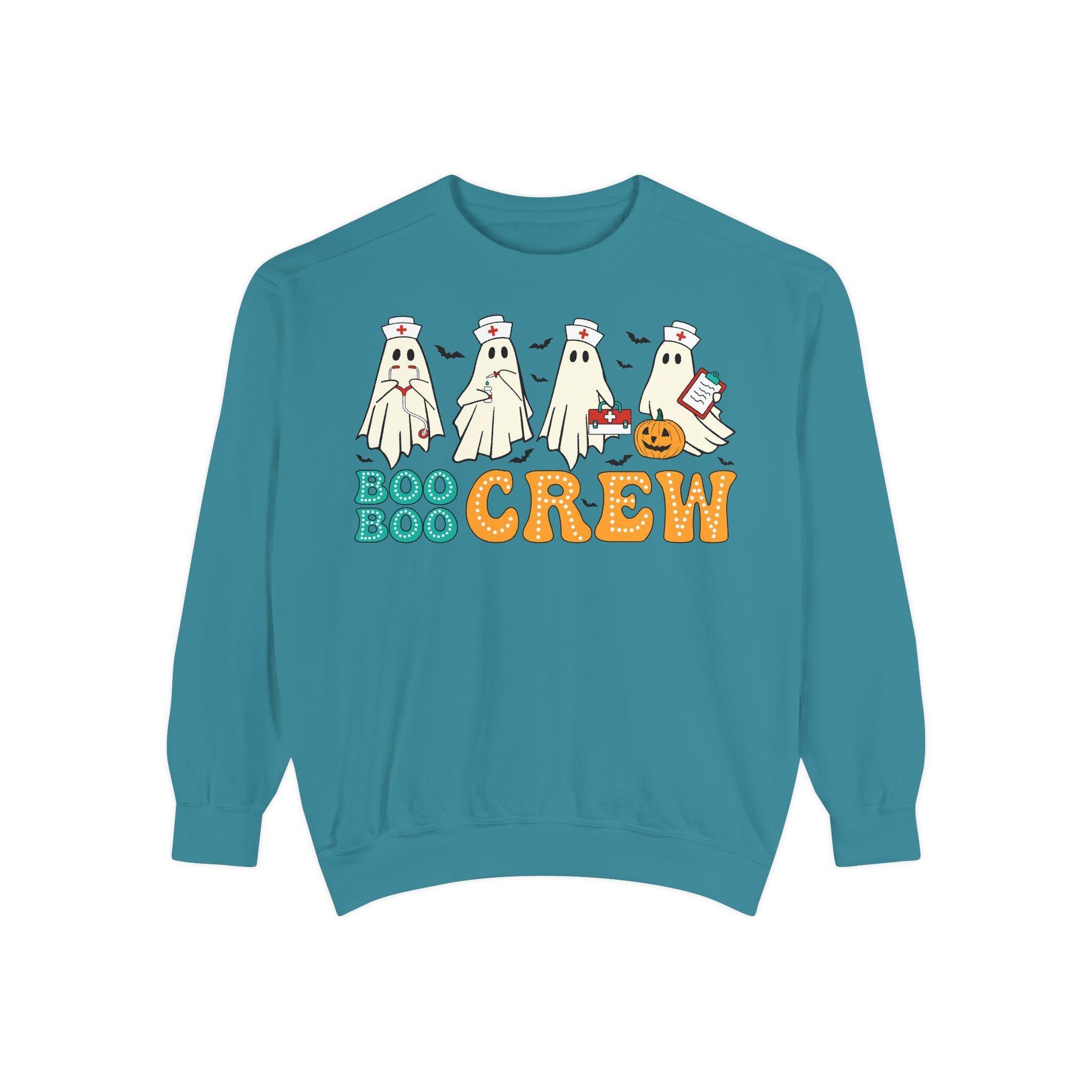 Boo Boo Crew Halloween Nurse Sweatshirt, Spooky RN Fall Top Cozy Autumn Pullover, Cute Retro Gift for Nurse