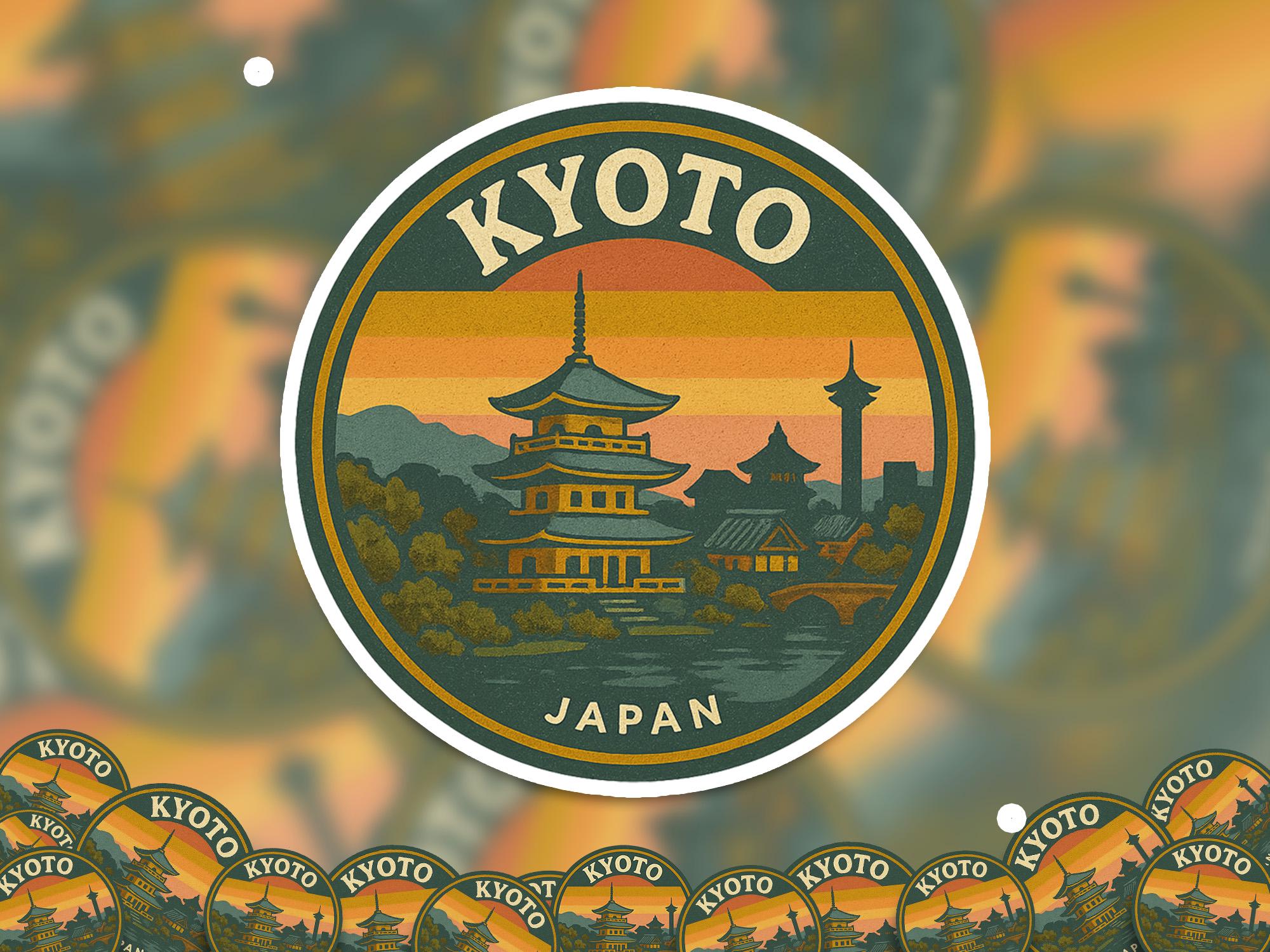 Kyoto Japan Sticker: Retro Travel Vinyl Decal - Waterproof