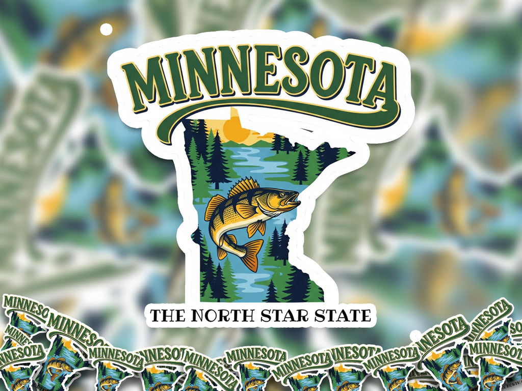 Minnesota State Sticker, USA Kiss-Cut Vinyl, Landmark Waterproof Decal, United States Travel Collection