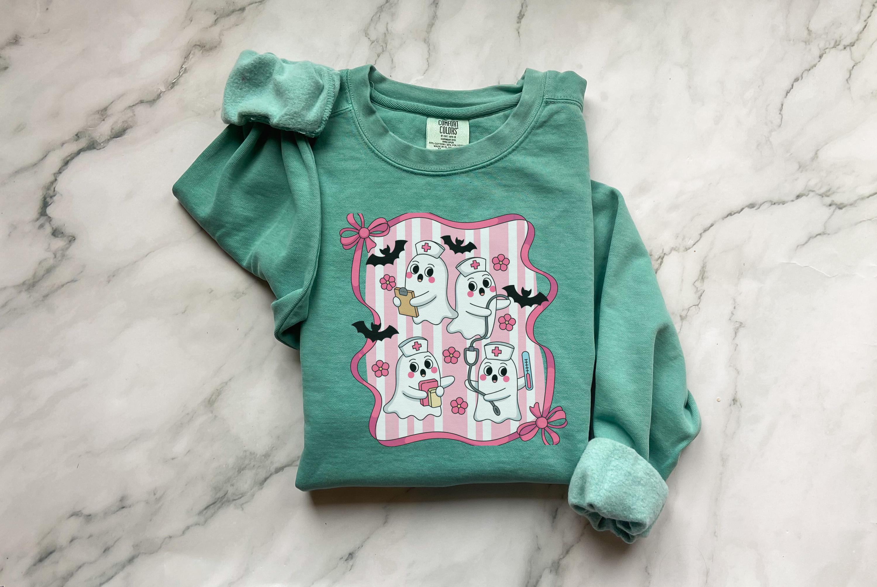 Cute Halloween Nurse Sweatshirt Boo Boo Crew, Gift for Nurse, Medical Professional, Spooky Ghost Nurse, Halloween Hoodie, Nurse Costume Gift