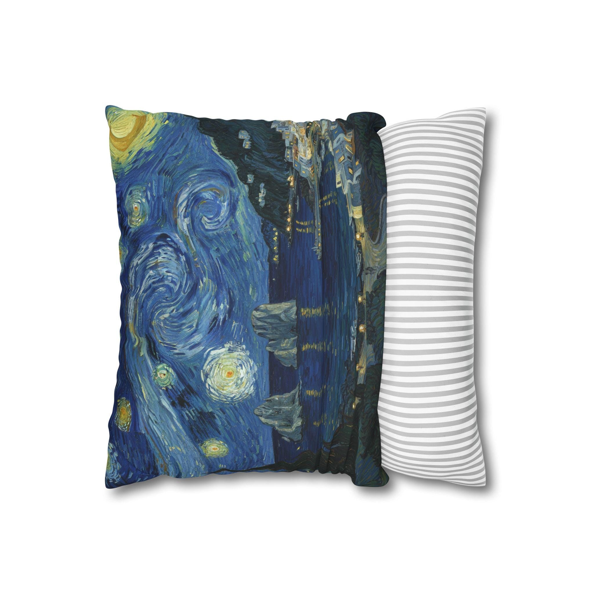 Capri Italy Pillowcase Starry Night, Van Gogh Throw Pillow Canvas Home Decor Gift