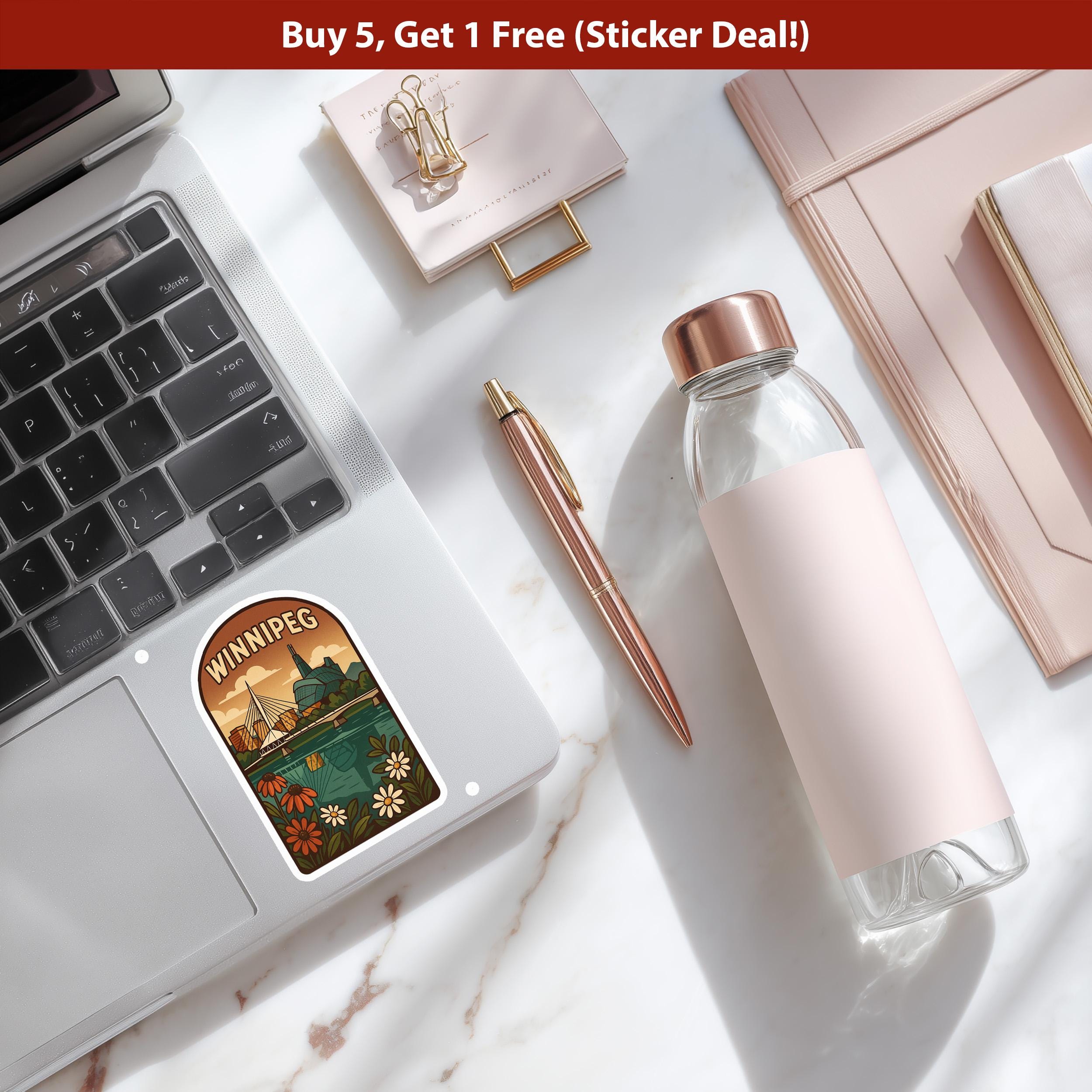 Winnipeg Sticker Canada, Vintage City Vinyl Decal, Retro Travel Lover Collection, Journal Scrapbook