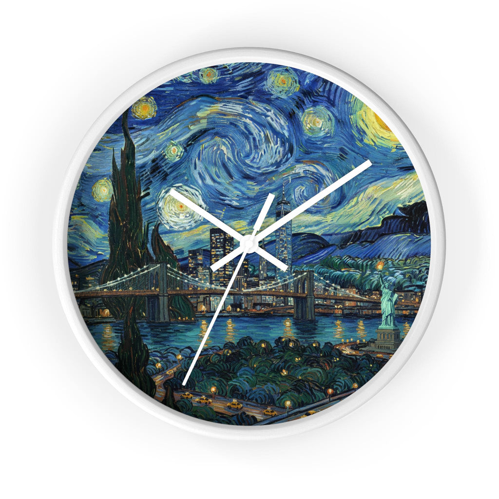 New York Wall Clock Vintage Van Gogh Starry Night NYC Home Gift