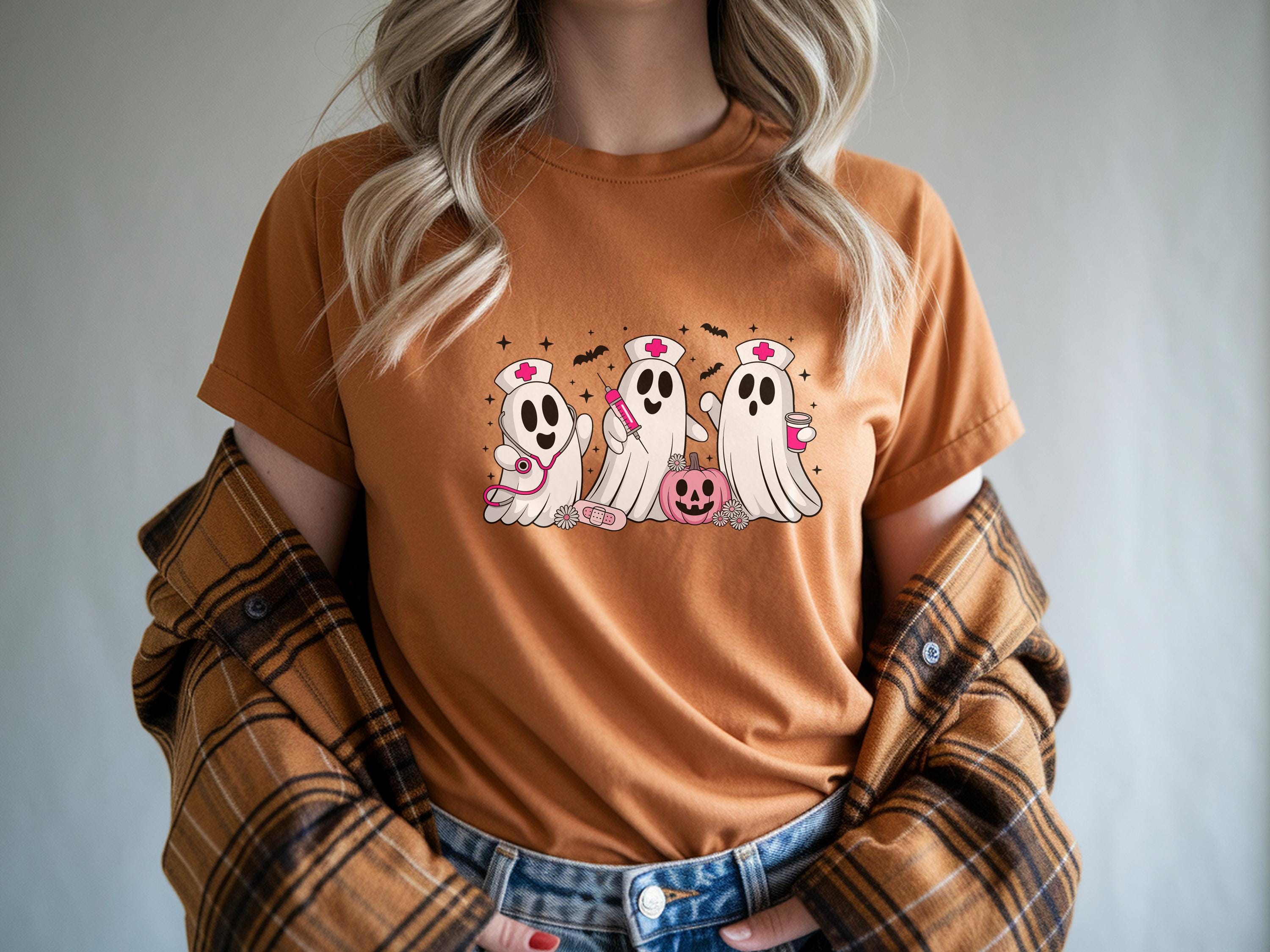 Spooky Cute Nurse Sweatshirt, Halloween Ghost Nurse Shirt, Fall Nurse Top, Gift for Nurse, Night Shift RN Halloween Outfit