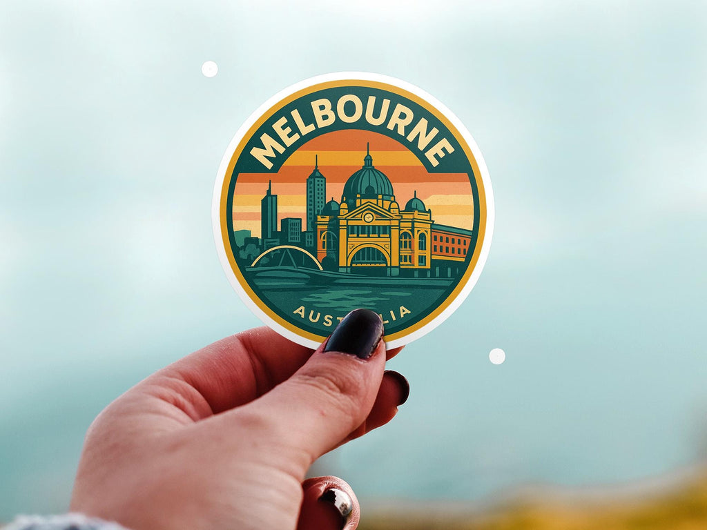 Melbourne Australia Kiss-Cut Vinyl, Waterproof Decal, Retro Travel Lover Collection