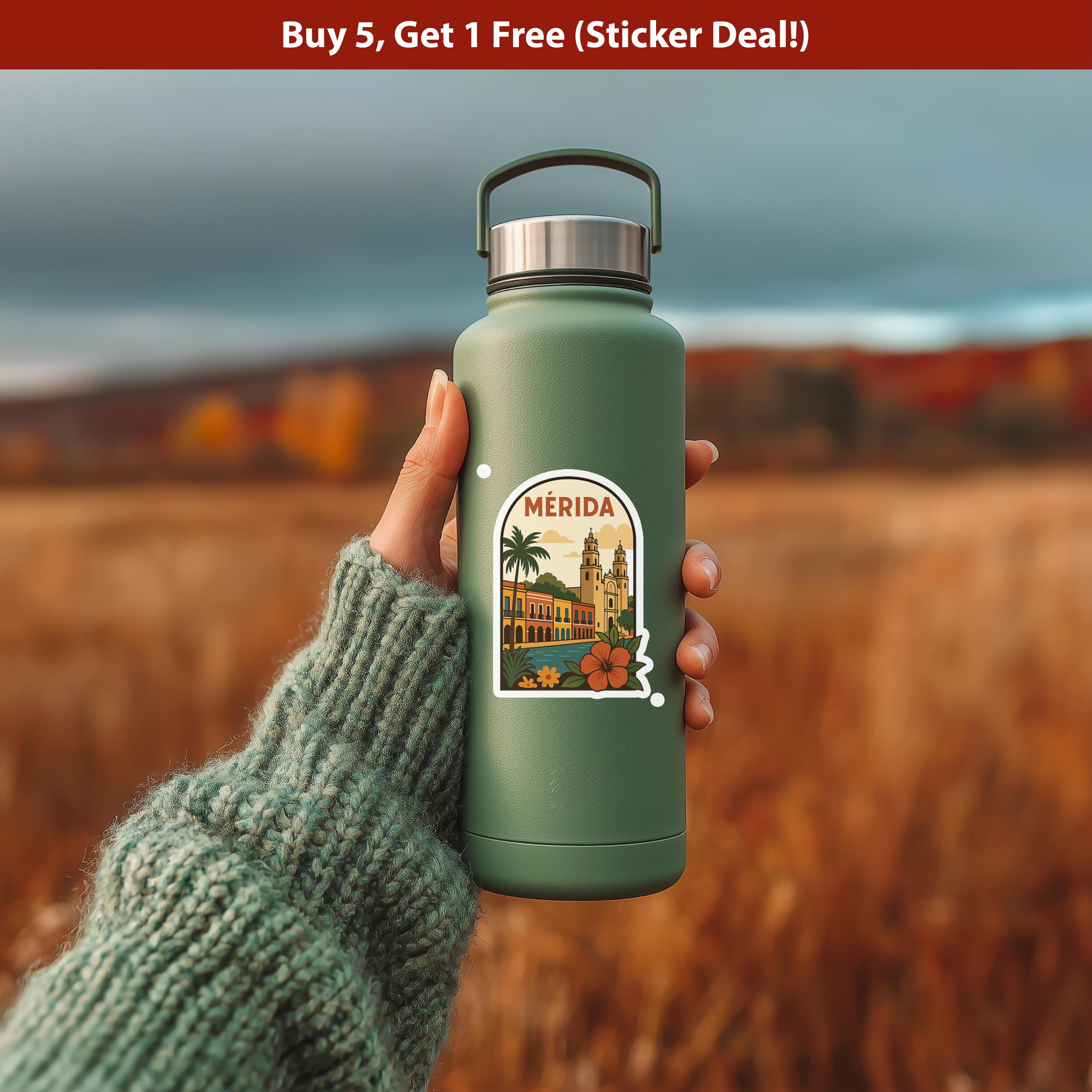 Merida Mexico Sticker, Vintage City Vinyl Decal, Retro Travel Lover Collection, Journal Scrapbook