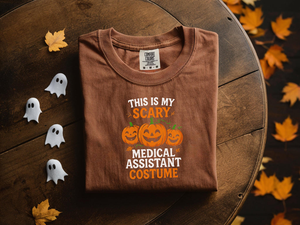 This is my Scary Costume, Halloween Nurse Funny Costume Top with Pumpkins, Spooky Fall Pullover, Cozy Autumn Apparel, Gift for Nurse