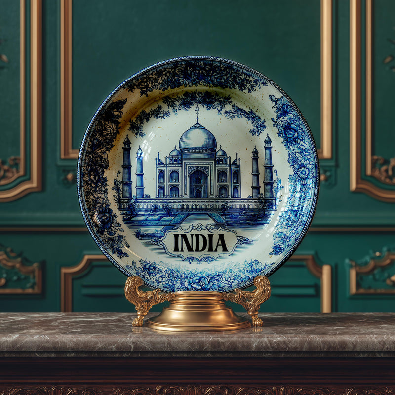 India Decorative Plate, Delft Vintage Home Decor Personalized Gift Travel Housewarming
