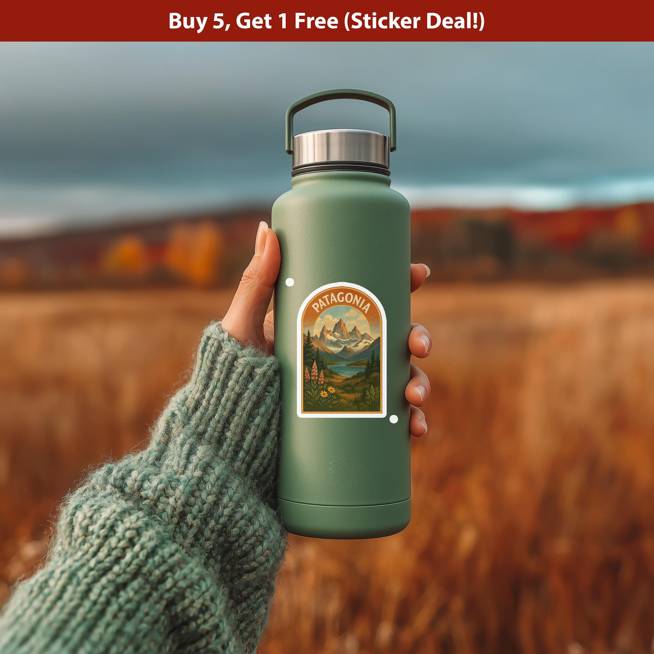 Patagonia Sticker, Chile Vintage City Vinyl Decal, Retro Travel Lover Collection, Journal Scrapbook