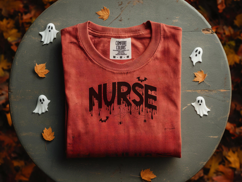 Spooky Ghost Nurse Sweatshirt: Halloween Medical Staff Costume