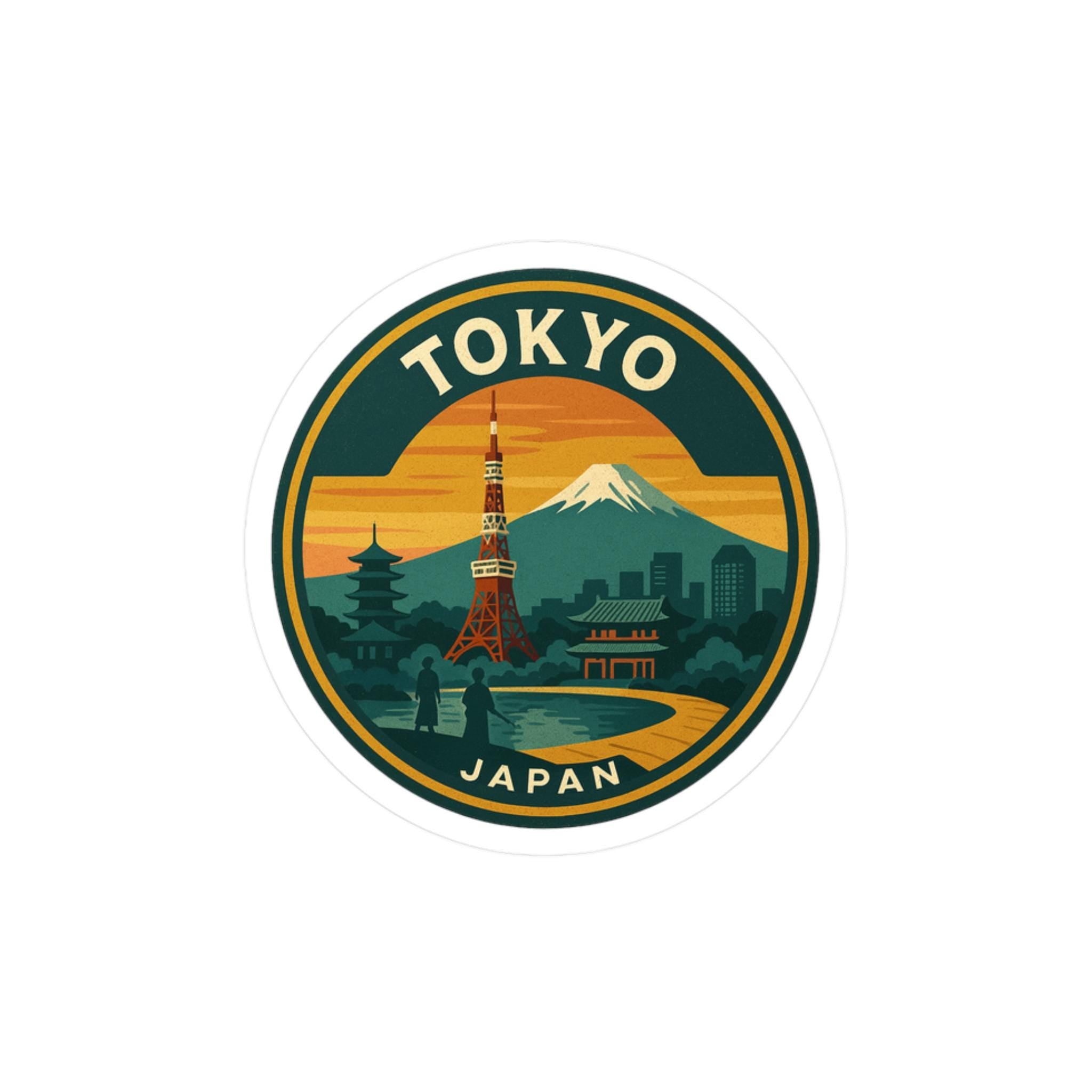 Tokyo Vinyl Sticker Decals: Waterproof Japanese Retro Travel Theme
