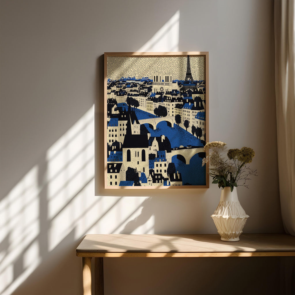 Paris Wall Art Print, Pop Art Modern Large Size Poster Travel Gift Canvas